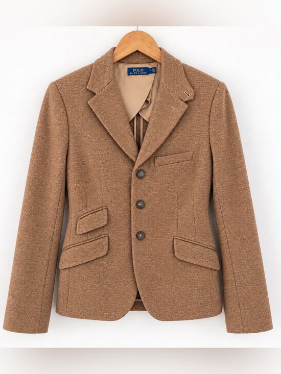 Polo Ralph Lauren Jackets & Blazers - Polo Ralph Lauren Blazer Brown Herringbone Wool Blend Coat Jacket Equestrian 6